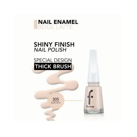 Flormar Nail Enamel - 305 Beige Latte thumbnail 2