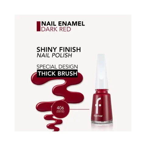 Flormar Nail Enamel - 406 Dark Red thumbnail 3