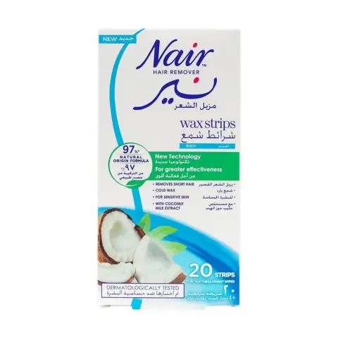 Nair Wax Sensitive Skin Coconut Strips 20S thumbnail 1
