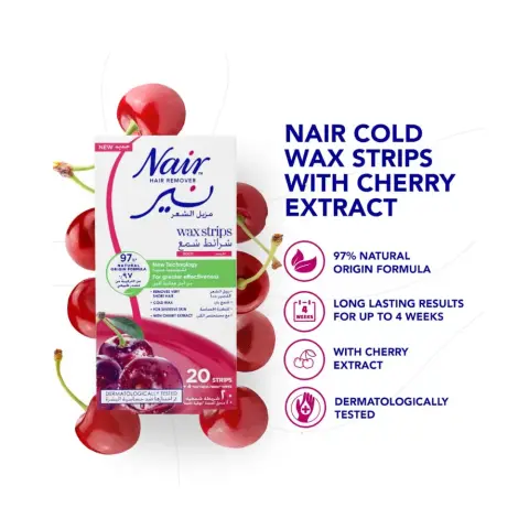 Nair Wax Strip Sensitive Skin Cherry 20S thumbnail 2