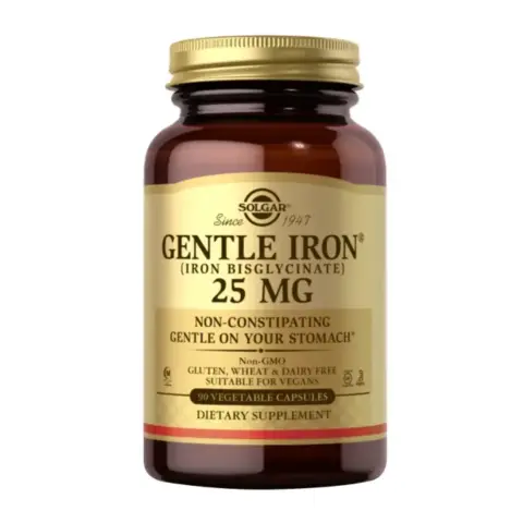Solgar Gentle Iron 25mg Non-Constipating Anaemia Support Capsules 90s
