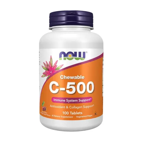 Now Vitamin C 500mg Antioxidant Supplement with Rosehips Tablets 100s thumbnail 1