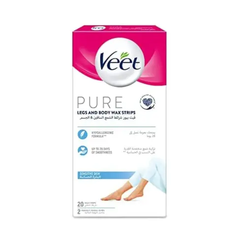 Veet Pure Legs & Body Wax Sensitive Strips 20S thumbnail 1