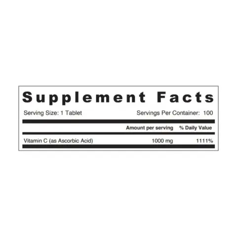 Sunshine Nutrition Vitamin C 1000mg Tablets 100s thumbnail 2