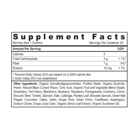 Sunshine Nutrition Cool Gummy Fruit & Vegetable 45S thumbnail 2