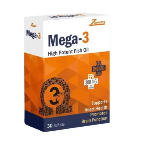 Zenith Mega-3 Omega-3 Fish Oil Heart Health Softgels 30s thumbnail 1