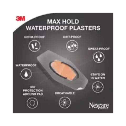 3M Nexcare Max Hold Waterproof Bandages 12s thumbnail 4