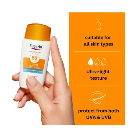 Eucerin Hydro Protect Ultra-Light Sunscreen Face Fluid SPF50+ 50mL thumbnail 3