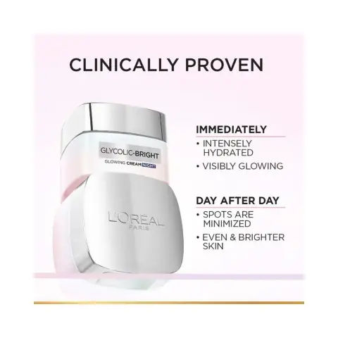 L'Oreal Glycolic Bright Night Cream 50mL thumbnail 3