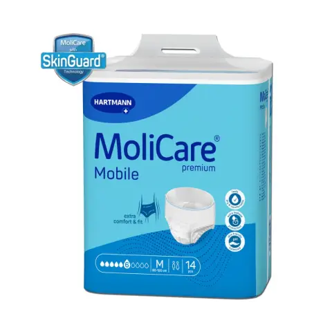 Molicare Premium Mobile Adult Diaper Pants, Diapers pants for adult incontinence, Unisex, Medium, 6 drops, 14 pieces / pack thumbnail 1