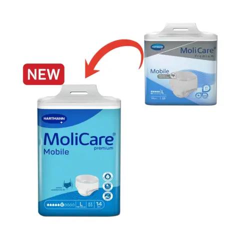 Molicare Premium Mobile Adult Diaper Pants, Diapers pants for adult incontinence, Unisex, Large, 6 drops, 14 pieces / pack thumbnail 2