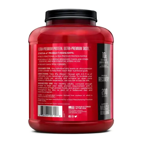 Bsn Syntha 6 Strawberry Protein Powder 5Lb thumbnail 3