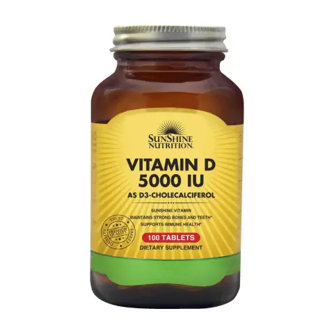 Sunshine Nutrition Vitamin D3 5000IU Veg Capsules 100s thumbnail 1