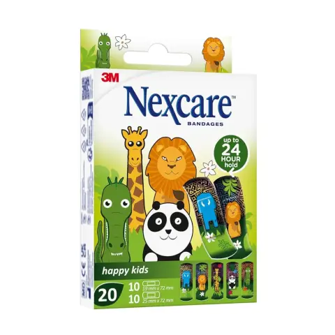 3M Nexcare Animals Assorted Colourful Bandages for Kids 20s thumbnail 1
