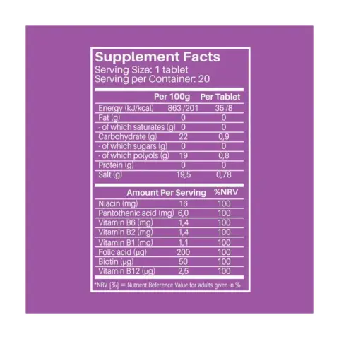 Sunshine Nutrition B Complex Orange Flavour Effervescent Tablets 20S thumbnail 2