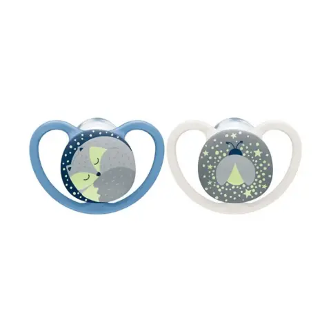 NUK Space Night Silicone Soother 0-6 Months 2-Pack thumbnail 1