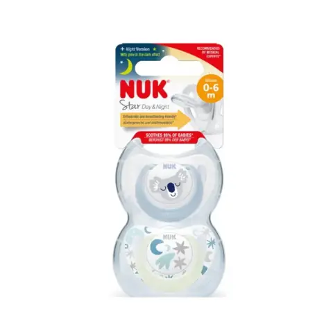 NUK Star Silicone Soother Day Night 0-6 Months thumbnail 1