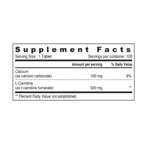 Sunshine Nutrition L-Carnitine With Calcium Tablets 100S thumbnail 2