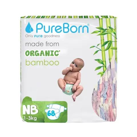 Pureborn Newborn Nappies 68s thumbnail 1