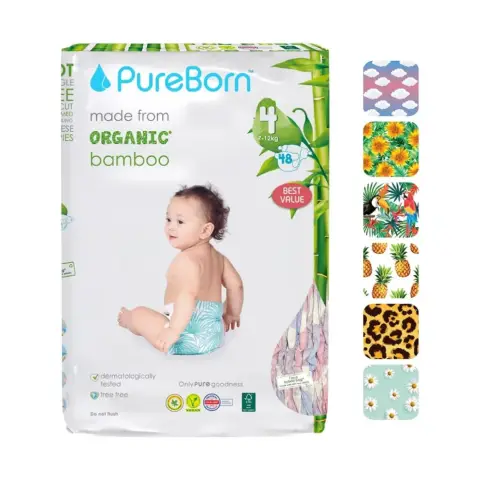 Pureborn Nappies Size 4 48 Diapers thumbnail 1