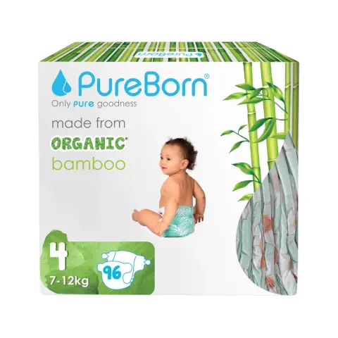 Pureborn Nappies Size 4 96 Diapers thumbnail 1