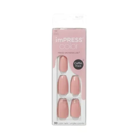 Kiss Impress Color Nails Medium Coffin- Sumptuous IMC504C thumbnail 1