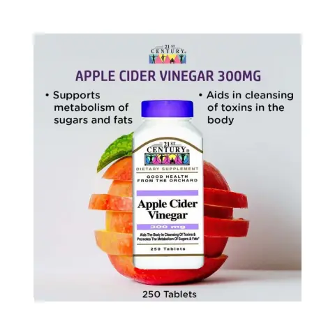 21St Century Apple Cider Vinegar 300Mg 250 Tablets thumbnail 2