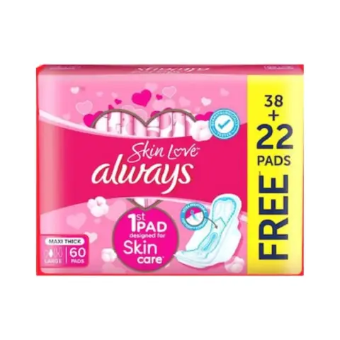 Always Cotton Skinlove Sanitary Pads Offer Pack 60s thumbnail 1