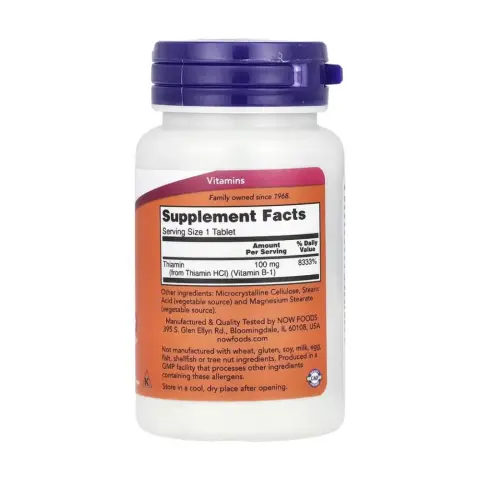 NOW B-1 100mg 100 Tablets thumbnail 2