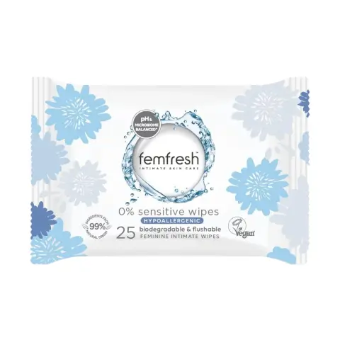 Femfresh Intimate Sensitive Wipes 25 PC thumbnail 1