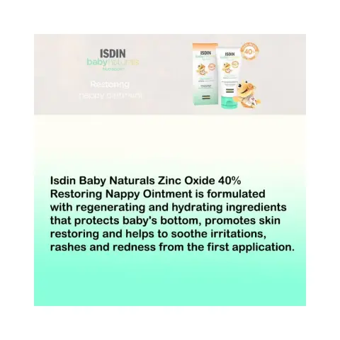 Isdin Babynaturals 40% Zinc Oxide Restoring Nappy Ointment 50mL thumbnail 2