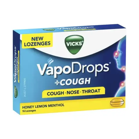 Vicks VapoDrops Honey & Lemon Lozenges 16s thumbnail 1