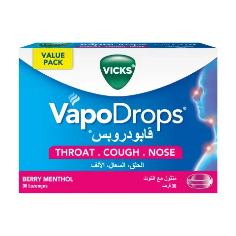 Vicks VapoDrops Berry Menthol Lozenges 16s thumbnail 1