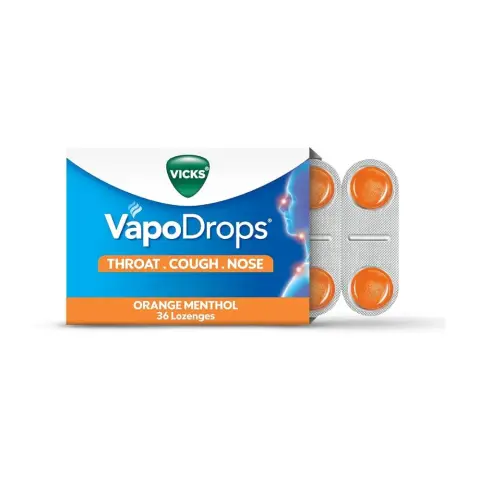 Vicks VapoDrops Orange Lozenges 36s thumbnail 1
