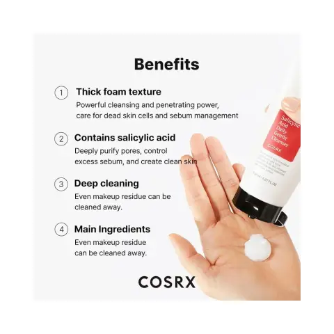 Cosrx Salicylic Acid Daily Gentle Cleanser 150mL thumbnail 3