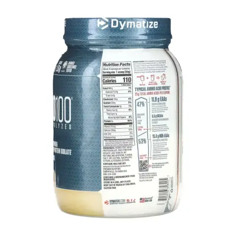 Dymatize Iso 100 Gourment Vanilla Protein Powder 1.3Lb thumbnail 2
