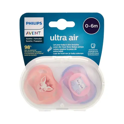 Philips Avent Ultra Air Soother 0-6 Animals Scf080/11 thumbnail 1