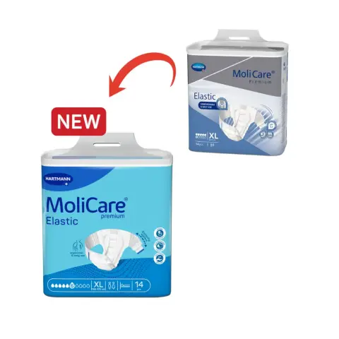 Molicare Premium Elastic Adult Diaper, Slip diapers for adult incontinence, Unisex, Extra Large, 6 Drops, 14pcs/pack thumbnail 2