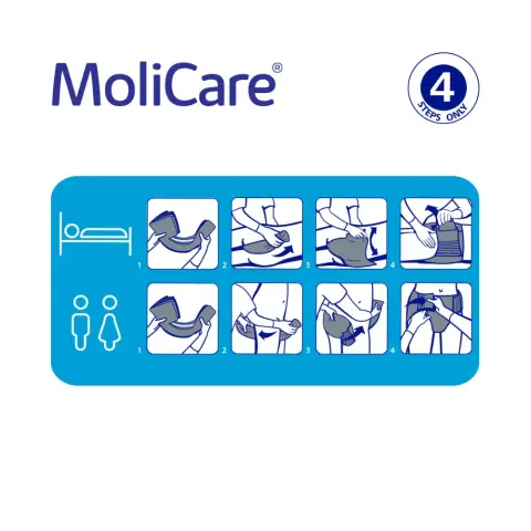 Molicare Premium Elastic Adult Diaper, Slip diapers for adult incontinence, Unisex, Extra Large, 6 Drops, 14pcs/pack thumbnail 4