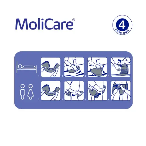 Molicare Premium Elastic Adult Diaper, Slip diapers for adult incontinence, Unisex, Large, 8 Drops, 24 pieces / pack thumbnail 4