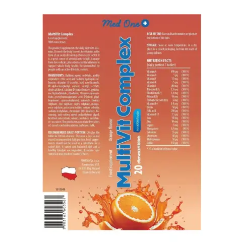 Med One+ Multivitamin Complex Immune & Energy Effervescent Tablets 20s thumbnail 2