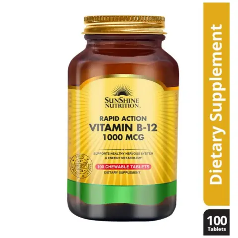 Sunshine Nutrition Rapid Action Vitamin B12 1000Mcg Chew able Tablet 100S thumbnail 1