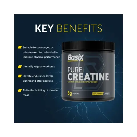 Basix Pure Creatine Unflavoured 300Gm thumbnail 2