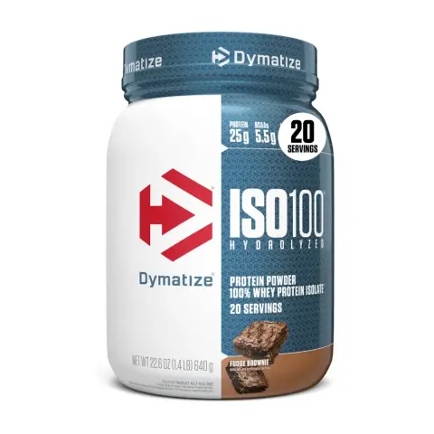 Dymatize Iso100 Fudge Brownie Hydrolyzed Whey Protein Powder 1.45Lb thumbnail 1