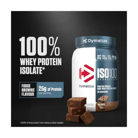 Dymatize Iso100 Fudge Brownie Hydrolyzed Whey Protein Powder 1.45Lb thumbnail 2