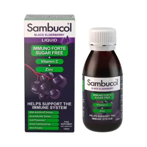 Sambucol Immuno Sugar Free Vitamin C + Zinc Syrup 120mL thumbnail 1
