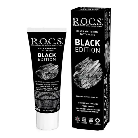 ROCS Adult Sensational White Black Edition Toothpaste 60mL thumbnail 1