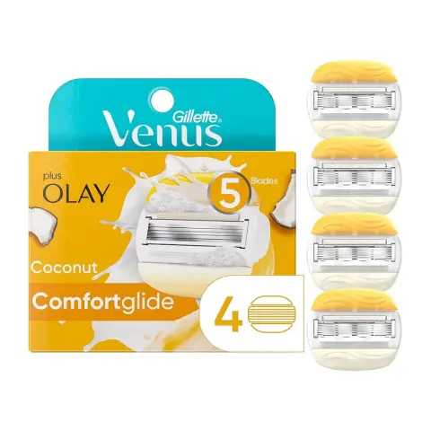 Gillette Venus ComfortGlide Womens Razor Blade Refills, 4 Count thumbnail 1