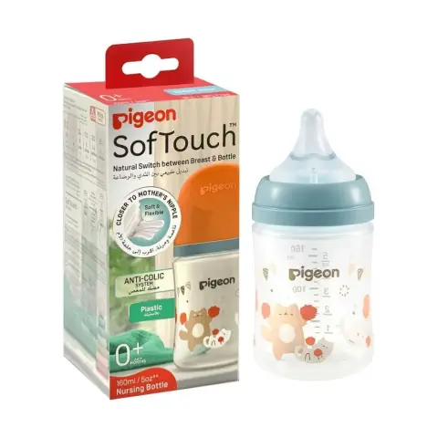 Pigeon Softouch Wide Neck Pp Decorated Nursing Bottle 160mL 0+ thumbnail 1