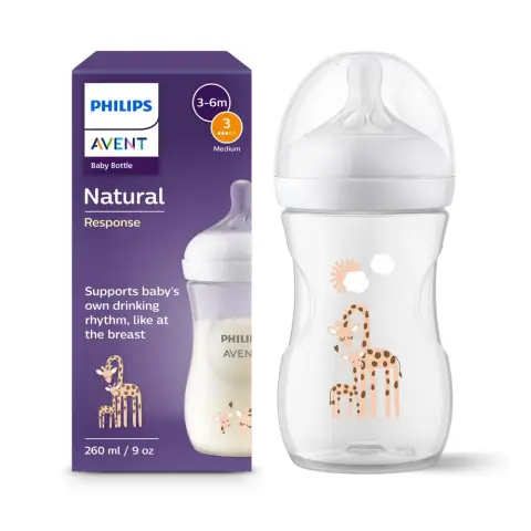 Philips Avent Natural Decorated Giraffe Scy903/66 260Ml thumbnail 1